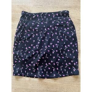 Belyn Key Golf Skort Stretch Black w/ Pink Cherries XXSmall NWT